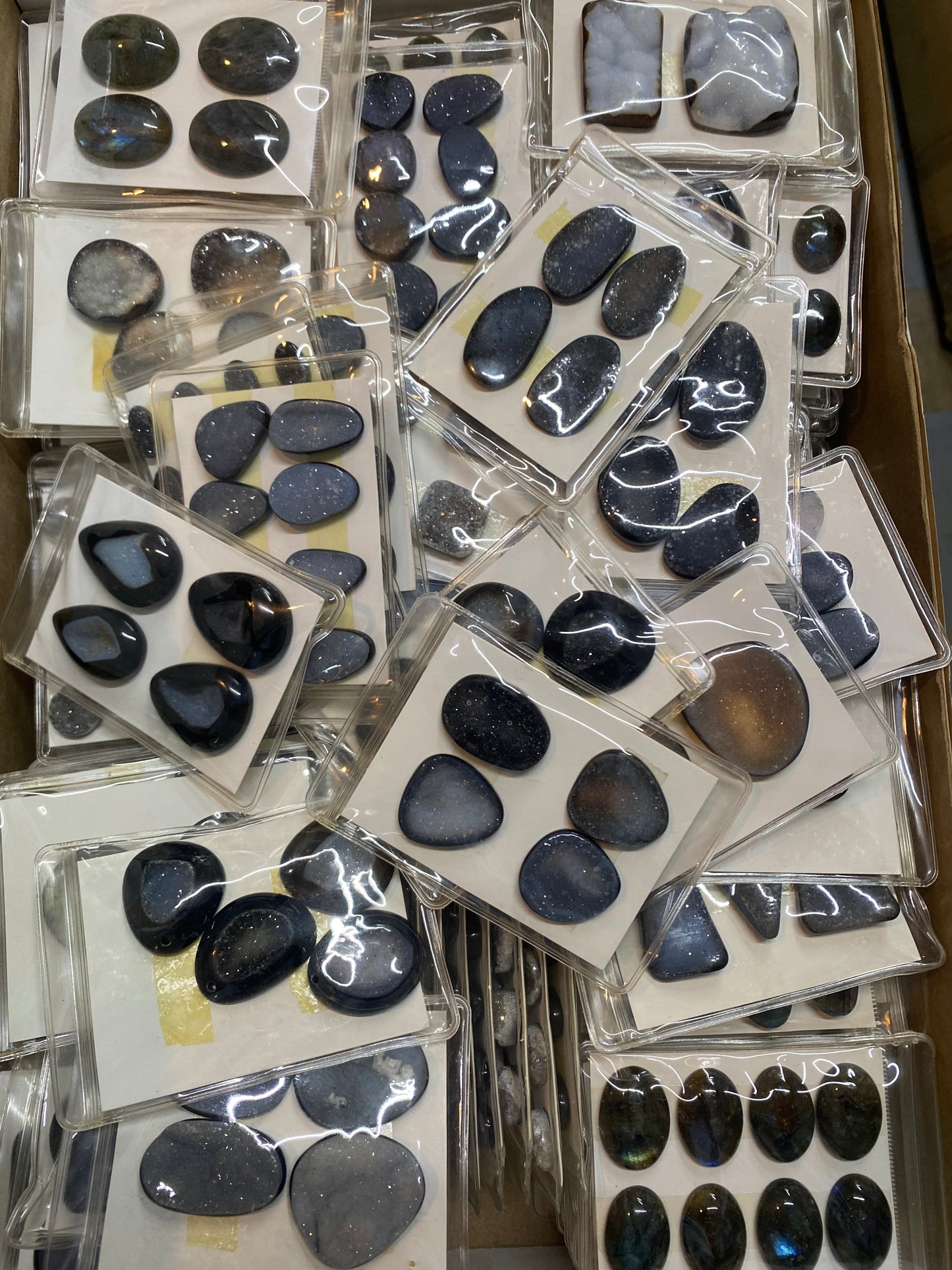 Druzy agate cab sets lot x50